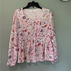 ROSE AND OLIVE long sleeve floral blouse